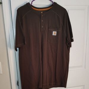 Carhartt Men's Dark Brown Short Sleeve Henley